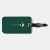 Stilvolle Golfer Club Monogram Green Travel Gepäckanhänger (Rückseite horizontal)