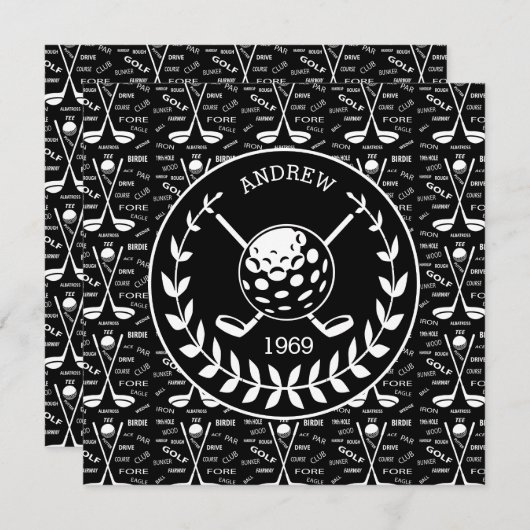 Stilvolle Golfveranstaltung Einladung (Vorne/Hinten)