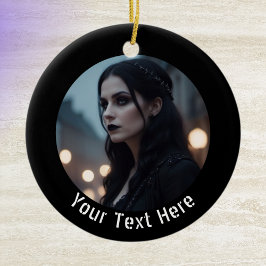 Stilvolle gotische Schwarz Emo Personalisierter Fo Keramik Ornament