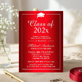 Stilvolle Gradient Hot Red Class Party Einladung