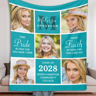 Stilvolle Graduate 5 Foto Collage Abschluss Fleecedecke