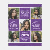 Stilvolle Graduate 5 Foto Collage Lila Abschluss Fleecedecke (Vorderseite)