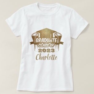 Stilvolle Graduate Class of 2023 Gold Name T - Shi T-Shirt