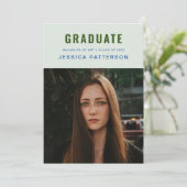 Stilvolle Graduate Golden Mint Editable Abschluss Ankündigung (Stehend Vorderseite)