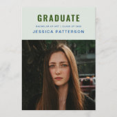 Stilvolle Graduate Golden Mint Editable Abschluss Ankündigung (Vorderseite)