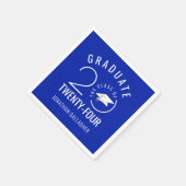 Stilvolle Graduate Royal Blue Class Year Typografi Serviette (Ecke)