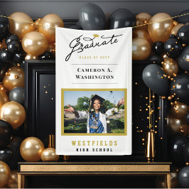 Stilvolle Graduate Script 1 Foto Graduation Party Banner