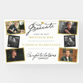 Stilvolle Graduate Script 6 Foto Graduation Party Banner (Horizontal)