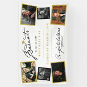 Stilvolle Graduate Script 6 Foto Graduation Party Banner (Vertikal)