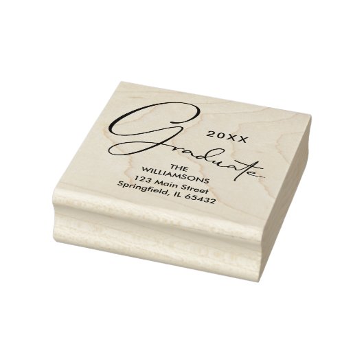 Stilvolle Graduate Script-Rücksendeadresse Gummistempel (Stempel)