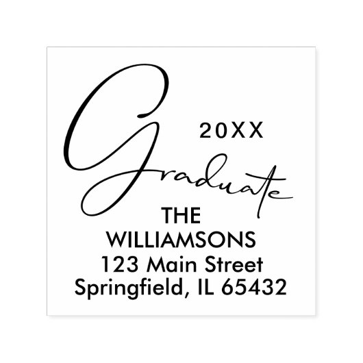Stilvolle Graduate Script-Rücksendeadresse Permastempel (Design)