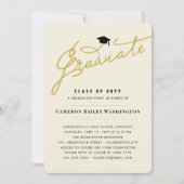 Stilvolle Graduate Script Simple Graduation Party Einladung (Vorderseite)