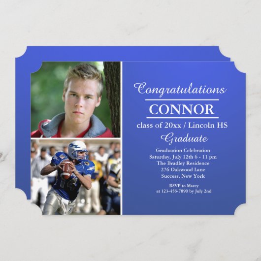 Stilvolle Grand Foto Abschluss Einladung (Vorne/Hinten)