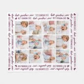 Stilvolle GRANDMA Personalisiert 12 Foto Collage Fleecedecke (Vorderseite (Horizontal))