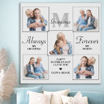 Stilvolle GRANDMA Personalisiert 5 Foto Collage Künstlicher Leinwanddruck<br><div class="desc">Überraschen Sie Ihre Oma diesen Tag Mütter mit einem personalisierten 5 Foto einzigartigen Großmuttergedicht & Monogramm Leinwand. "Immer mein Oma, Forever My Friend" Personalisieren Sie diese Oma-Plakette mit Lieblingsliedern, Fotos und Namen. Besuchen Sie unsere Kollektion für die besten Großmutter Tagesgeschenke und personalisierte Großmuttergeschenke. COPYRIGHT © 2022 Judy Burrows, Black Dog...</div>