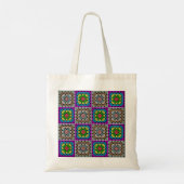 Stilvolle Granny Square Pattern Cotton Tote Bag Tragetasche (Rückseite)