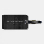 Stilvolle Grau Red Monogram Modern Gepäckanhänger (Rückseite horizontal)