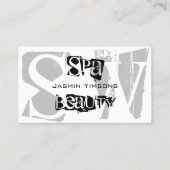 Stilvolle Grau Weiß und Schwarz mit Monogram Moder Visitenkarte (Vorderseite)