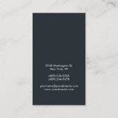 Stilvolle, graue blaue Monogram Business Card Visitenkarte (Rückseite)