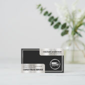 Stilvolle graue Box Silver Frame Truck Transport Visitenkarte (Stehend Vorderseite)