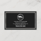 Stilvolle graue Box Silver Frame Truck Transport Visitenkarte (Rückseite)