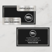 Stilvolle graue Box Silver Frame Truck Transport Visitenkarte (Vorne/Hinten)