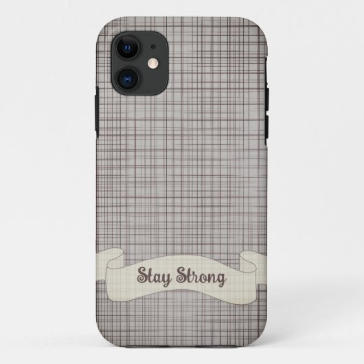 Stilvolle graue Gingham Kariert iPhone Case (Rückseite)