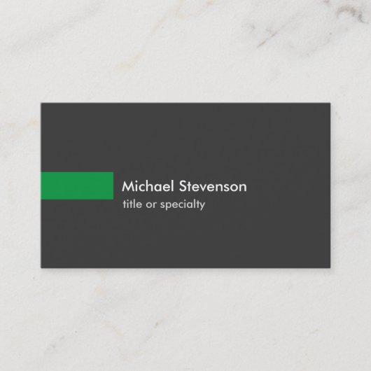 Stilvolle Graue Green Stripe Standard Business Car Visitenkarte (Vorderseite)