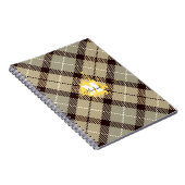 Stilvolle graue Karierte Tartan-Monogram-Skripte Notizblock (Rechte Seite)