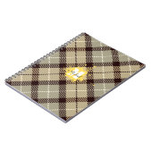 Stilvolle graue Karierte Tartan-Monogram-Skripte Notizblock (Linke Seite)
