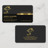 Stilvolle graue Layers Gold Tab Letter E Electrica Visitenkarte (Vorne/Hinten)