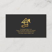 Stilvolle graue Layers Gold Tab Letter E Electrici Visitenkarte (Rückseite)