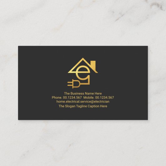 Stilvolle graue Layers Gold Tab Letter E Electrici Visitenkarte (Rückseite)