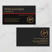 Stilvolle Graue Layers Red Line Waiter Butler Visitenkarte (Vorne/Hinten)