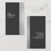 Stilvolle Graue moderne vertikale Visitenkarte (Vorne/Hinten)