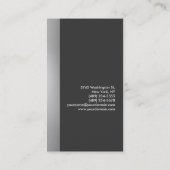 Stilvolle Graue moderne vertikale Visitenkarte (Rückseite)