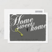 Stilvolle Graue neue Adresse Ankündigung Postkarte (Vorne/Hinten)