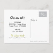 Stilvolle Graue neue Adresse Ankündigung Postkarte (Rückseite)