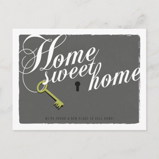 Stilvolle Graue neue Adresse Ankündigung Postkarte (Vorderseite)