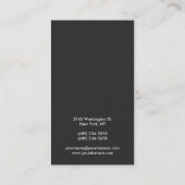 Stilvolle Graue Orange White Monogram Business Car Visitenkarte (Rückseite)