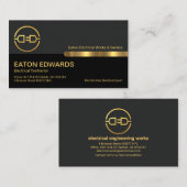 Stilvolle graue schwarze Säulen Gold Electric Plug Visitenkarte (Vorne/Hinten)