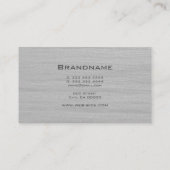 Stilvolle graue Textur Print Eleganter Silberrahme Visitenkarte (Rückseite)
