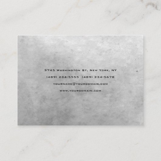 Stilvolle Grauriesige rote Monogram Moderne Berufl Visitenkarte (Rückseite)