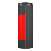 Stilvolle Grauroter Minimalistischer Name Thermosbecher (Rückseite)