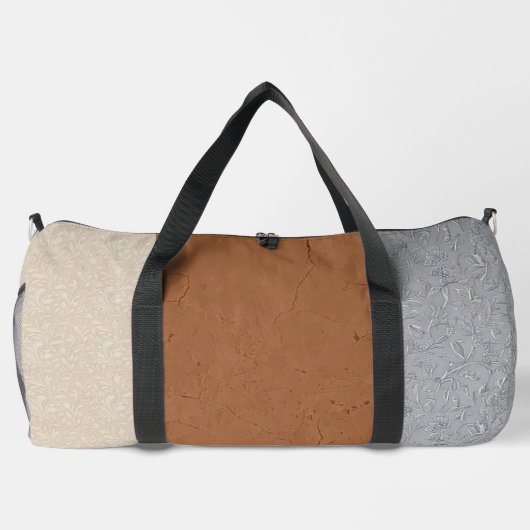 Stilvolle Grautasche, Elfenbeinbeutel und Braun-Du Duffle Bag (Rückseite)