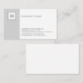 Stilvolle Grauweiße Berufliche Firma Schlicht Visitenkarte (Vorne/Hinten)
