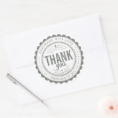 Stilvolle Grauweiße Handmade Dankeschön Circle Lab Runder Aufkleber (Umschlag)