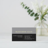 Stilvolle Gray Black Futurist Techno Business Card Visitenkarte (Stehend Vorderseite)