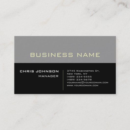 Stilvolle Gray Black Futurist Techno Business Card Visitenkarte (Vorderseite)
