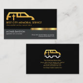 Stilvolle Gray Black Layer Gold Tab Memorial Visitenkarte (Vorne/Hinten)